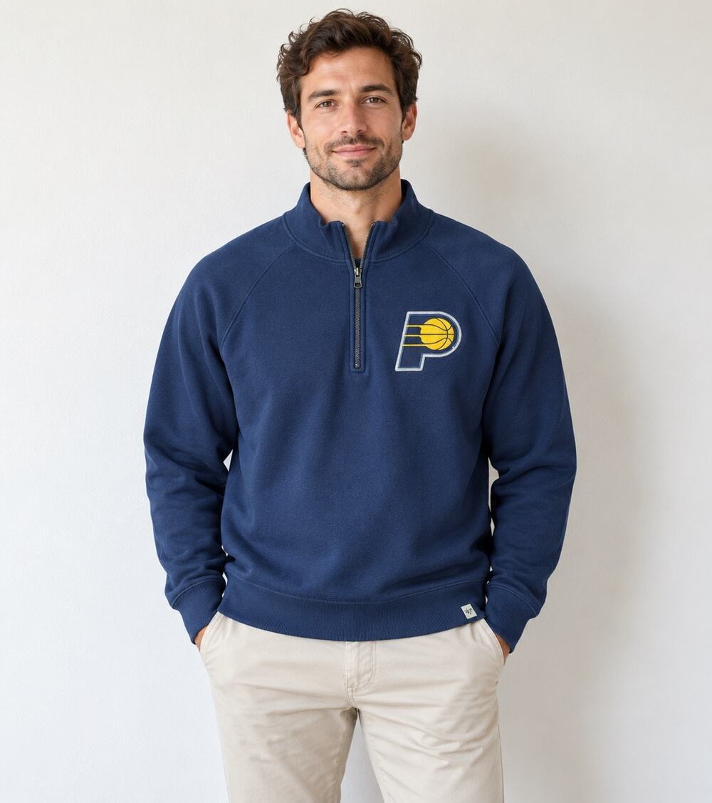 ’47 Brand Indiana Pacers Men’s Navy Quarter Zip Pullover Sweatshirt XL